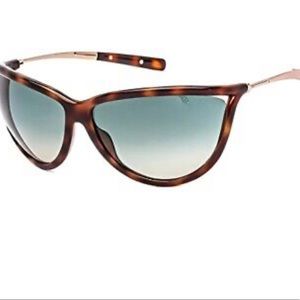 NIB Tom Ford Tammy Shield Sunglasses TF770 52F Dark Havana 70mm with case